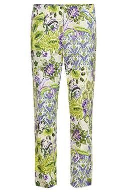 NEW ROBELL women's garden rose slim fit pant in green/purple